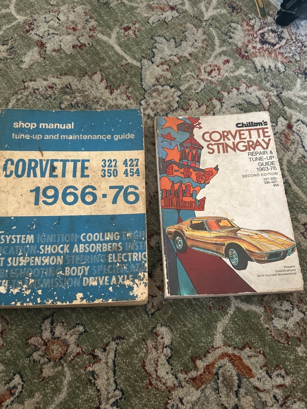 Vintage Corvette 1966-1976 Shop Manual Tune-Up Guide & Color Brochure Lot